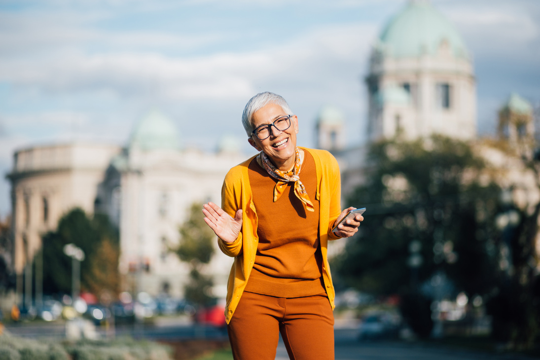 Beautiful older woman posing